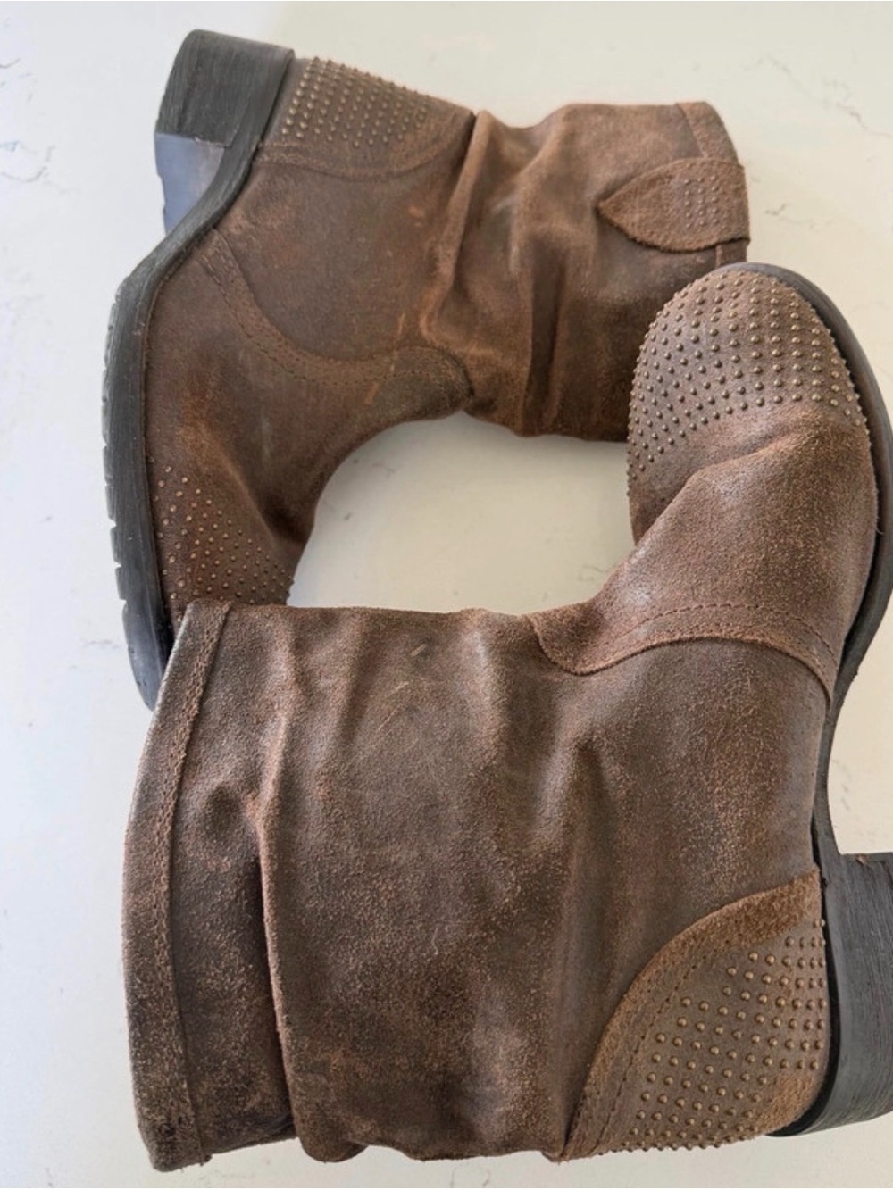 Brown Suede Women’s Studded Ankle Boots